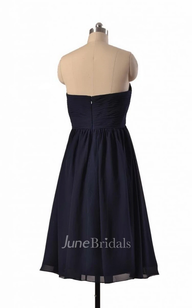 Tea-length Sweetheart Empire Gown With Zipper Back