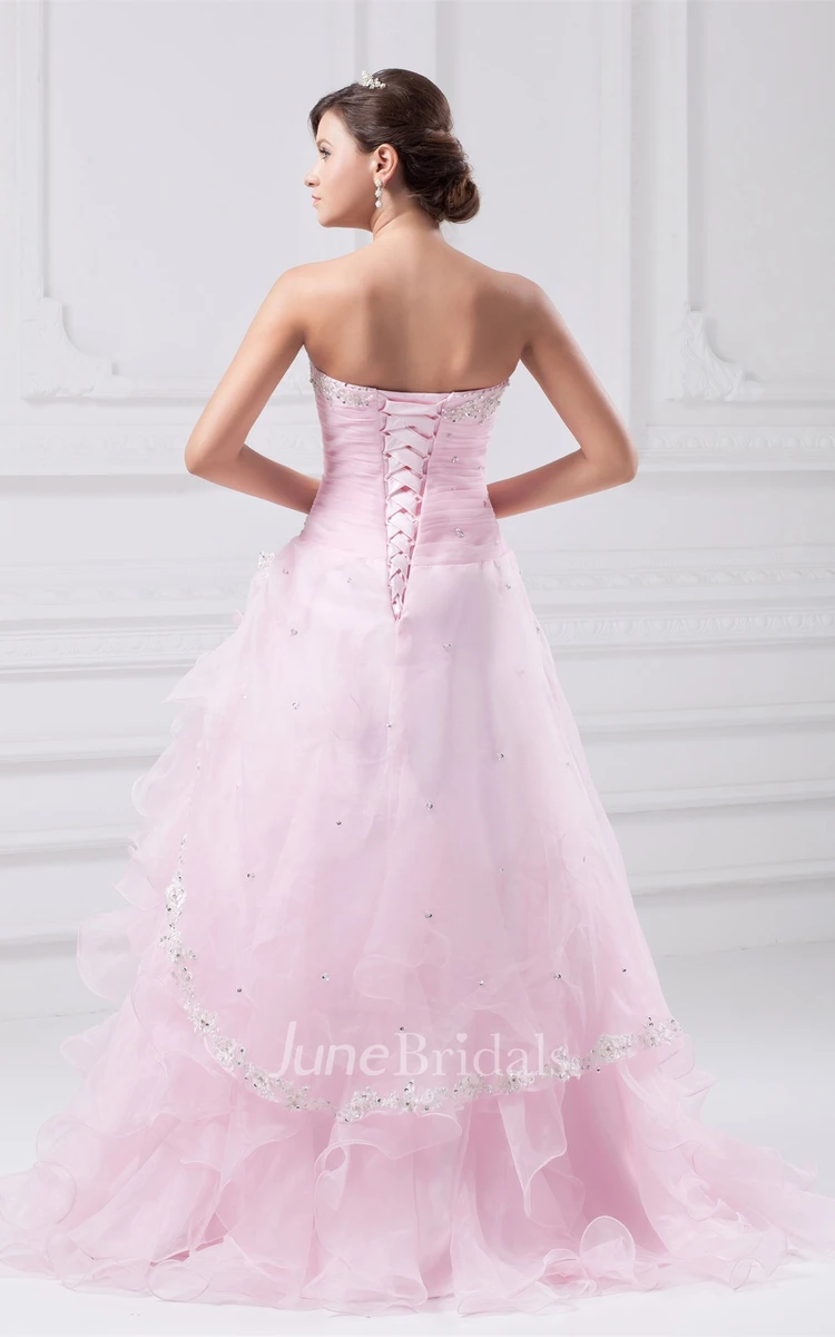 Sweetheart A-Line Ruffled Dress with Stress and Tiers