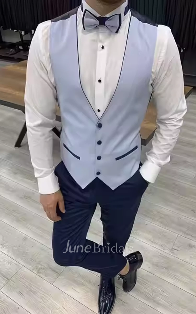 Modern 3 Pieces Men's Single-Breasted Wedding Tuxedo Suit Set Blazer Jacket Vest Pants