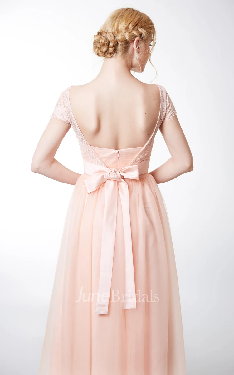 Sweetheart Long Tulle Bridesmaid Dress with jacket