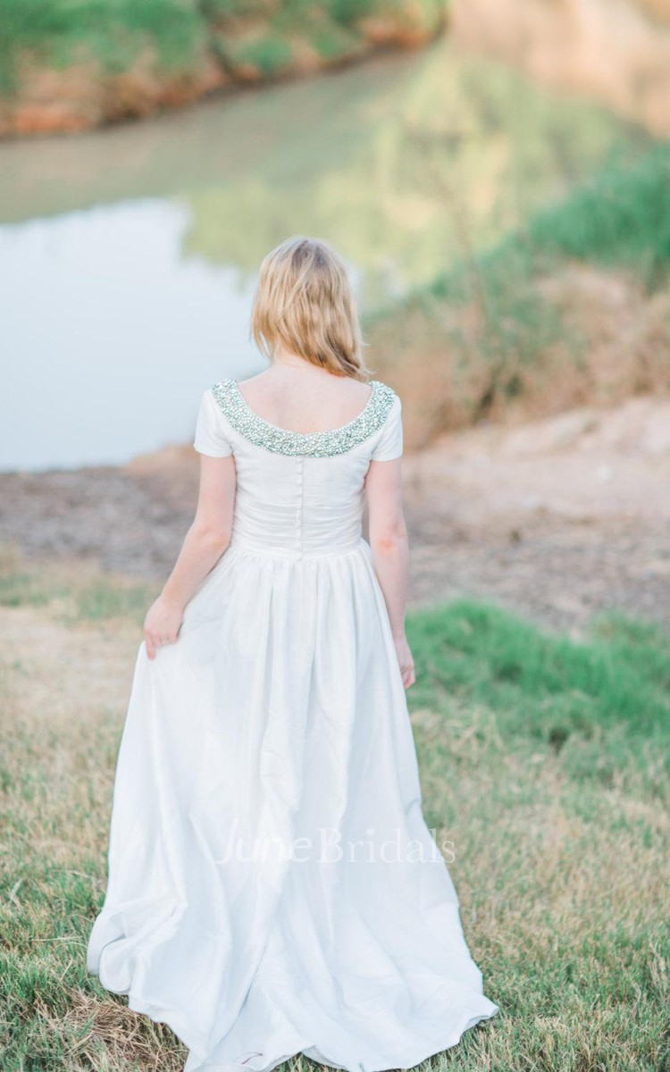 Short Taffeta Wedding Dress