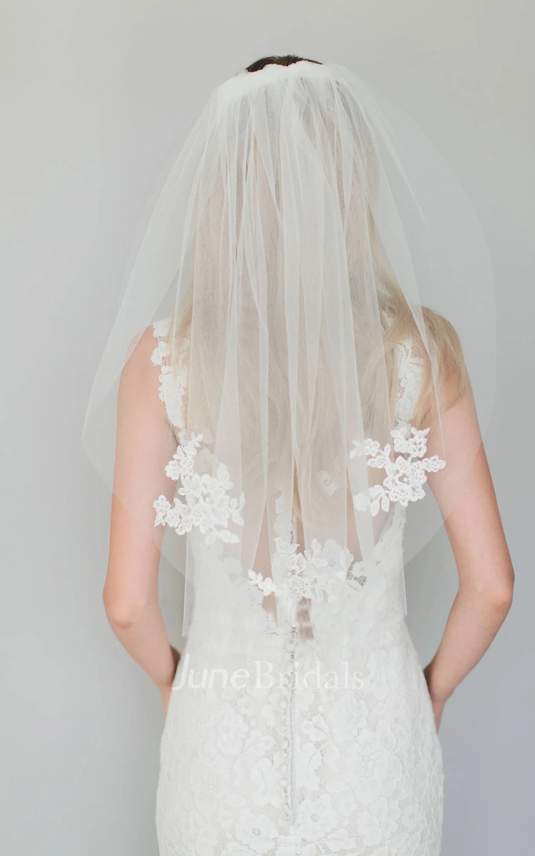 Soft Single Layer Short Tulle Bridal Veil