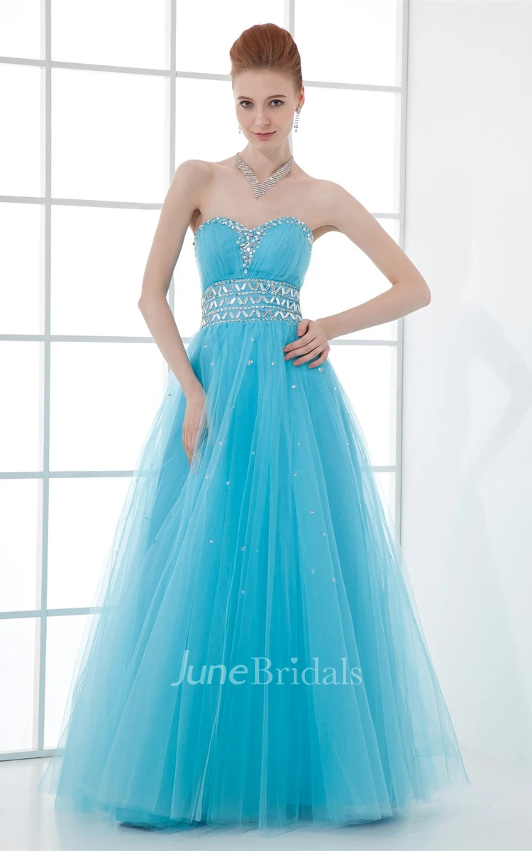 sweetheart a-line tulle gown with crystal detailing