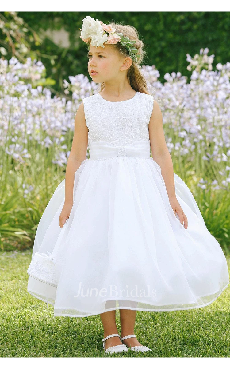 Sleeveless Jewel Neck Tulle Overlay Skirt With Sparkle Bodice