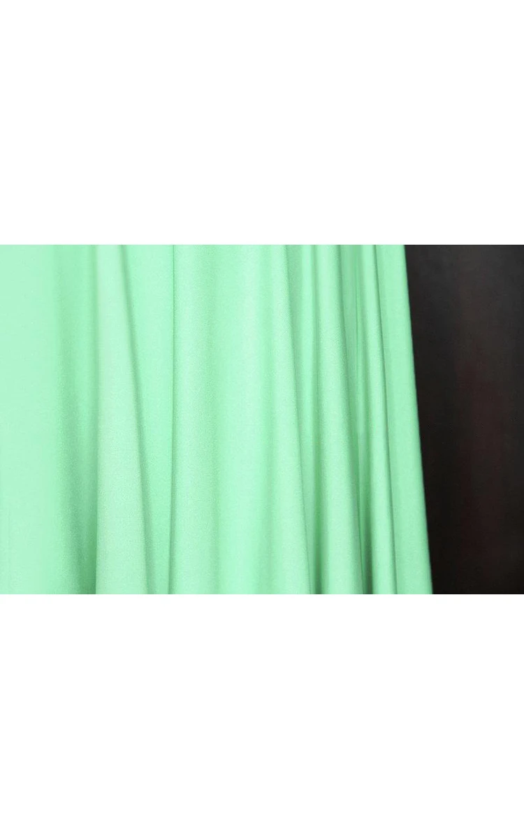 Short Straight Hem Apple Green Convertible Wrap Dress