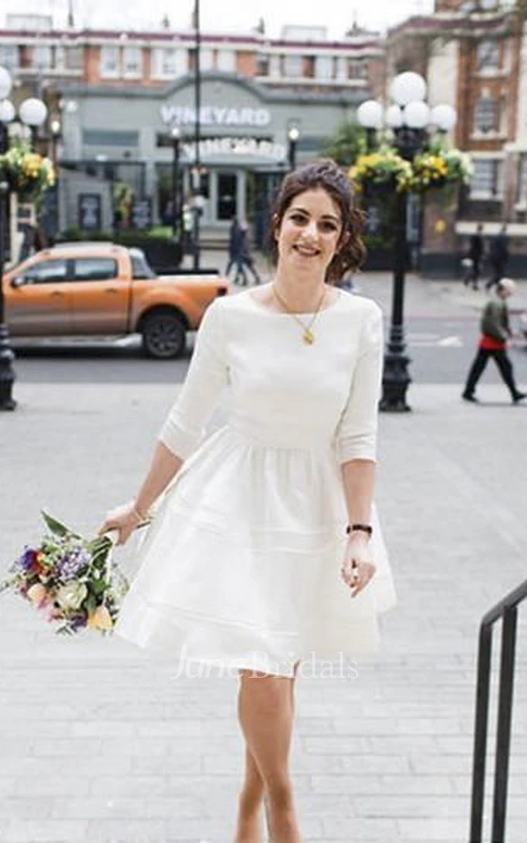 Simple shops white wedding dress for civil wedding