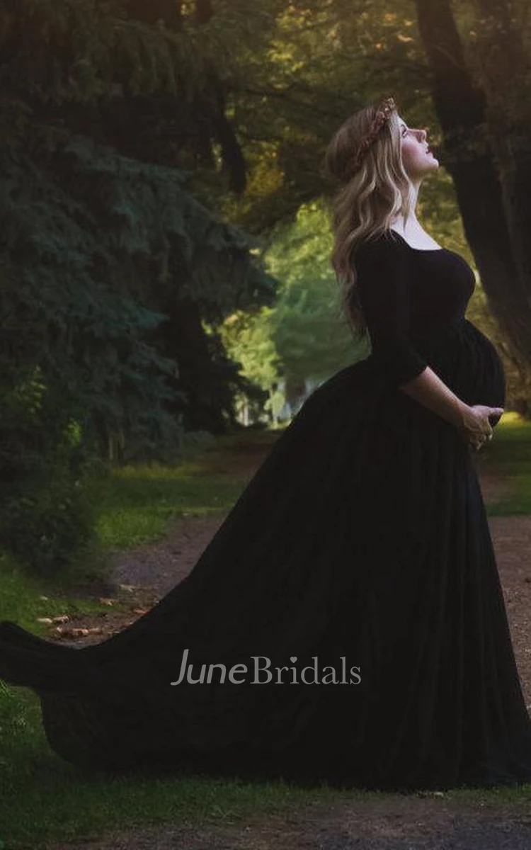 Black chiffon maternity clearance dress