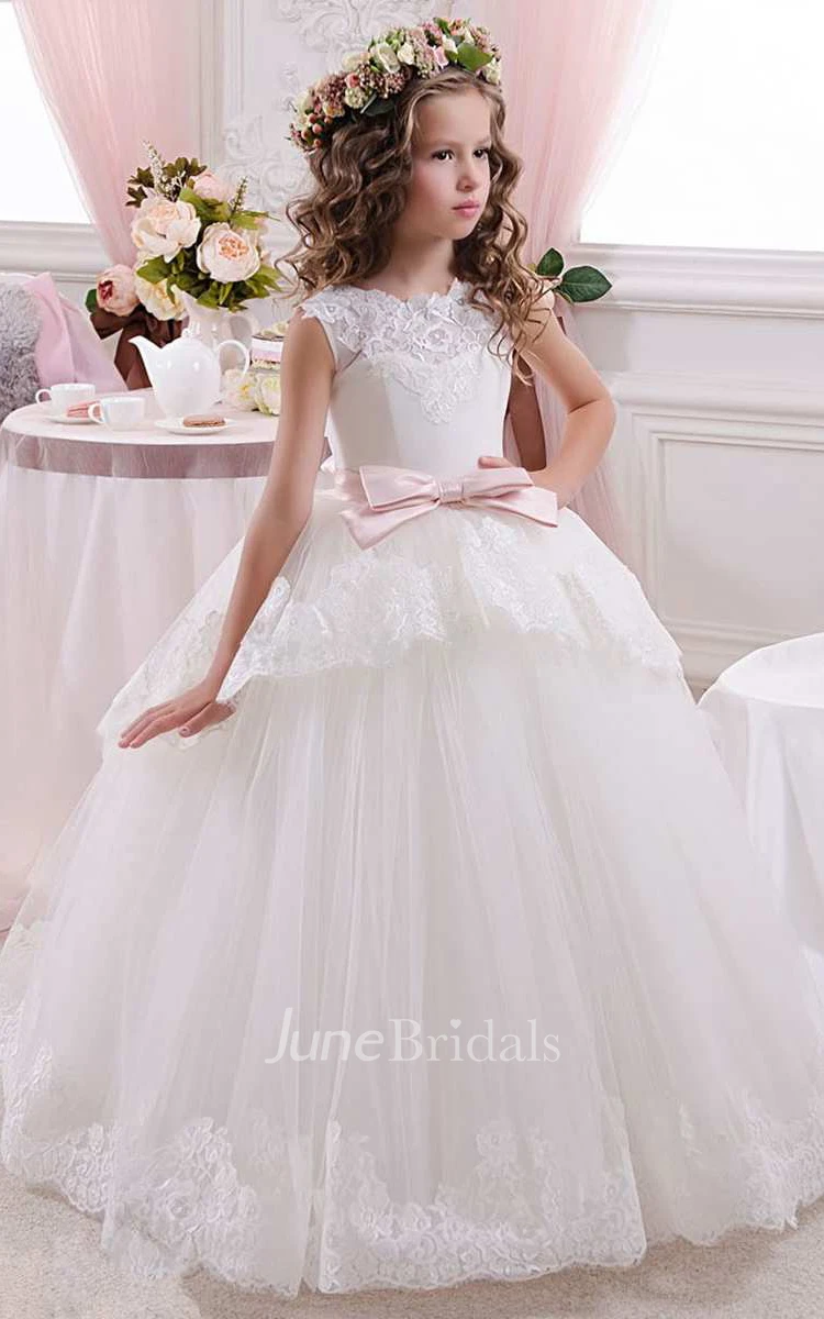 Sleeveless High Neck Lace And Tulle Ball Gown