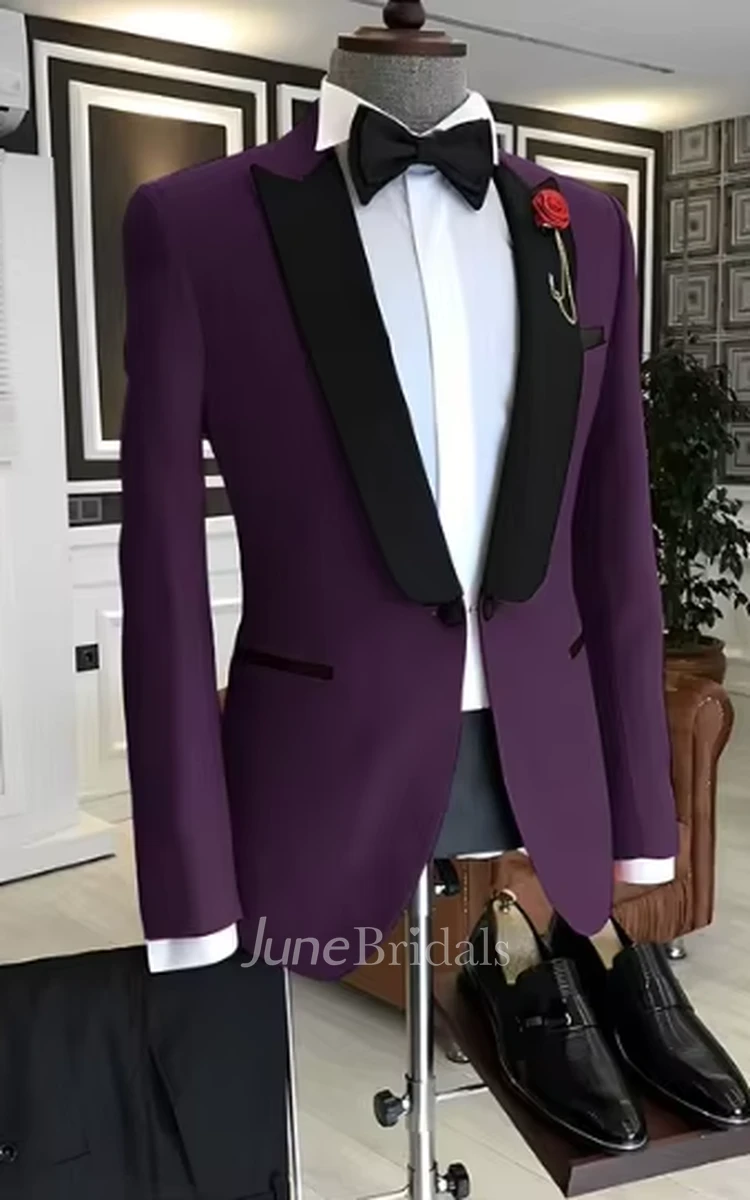 Formal Modern 2 Piece Men's Wedding Suits Classic Single Button Prom Party Men Suits