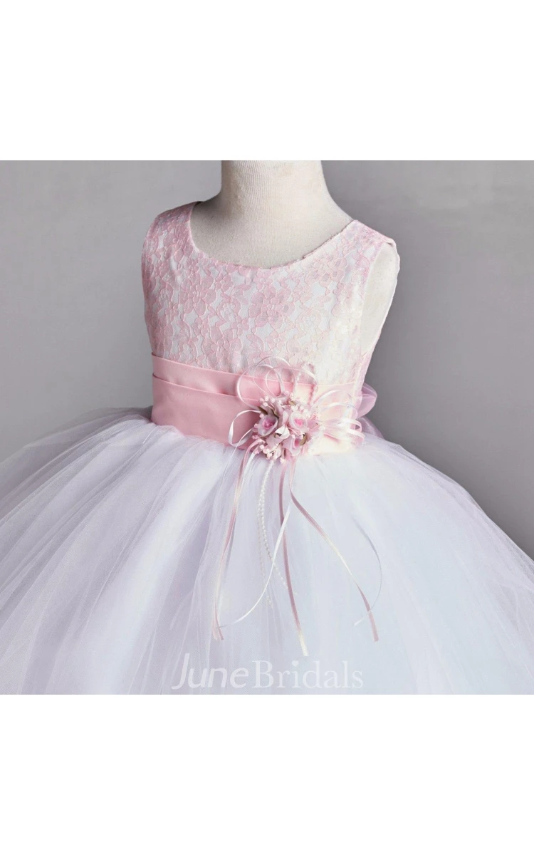 Ruffled Sleeveless Pleated Blush Pink Lace Overlay Top Tulle Skirt