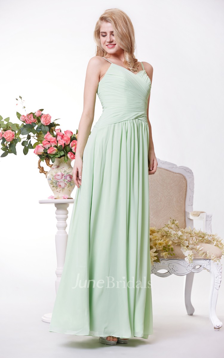 Crisscross bodice sale chiffon gown