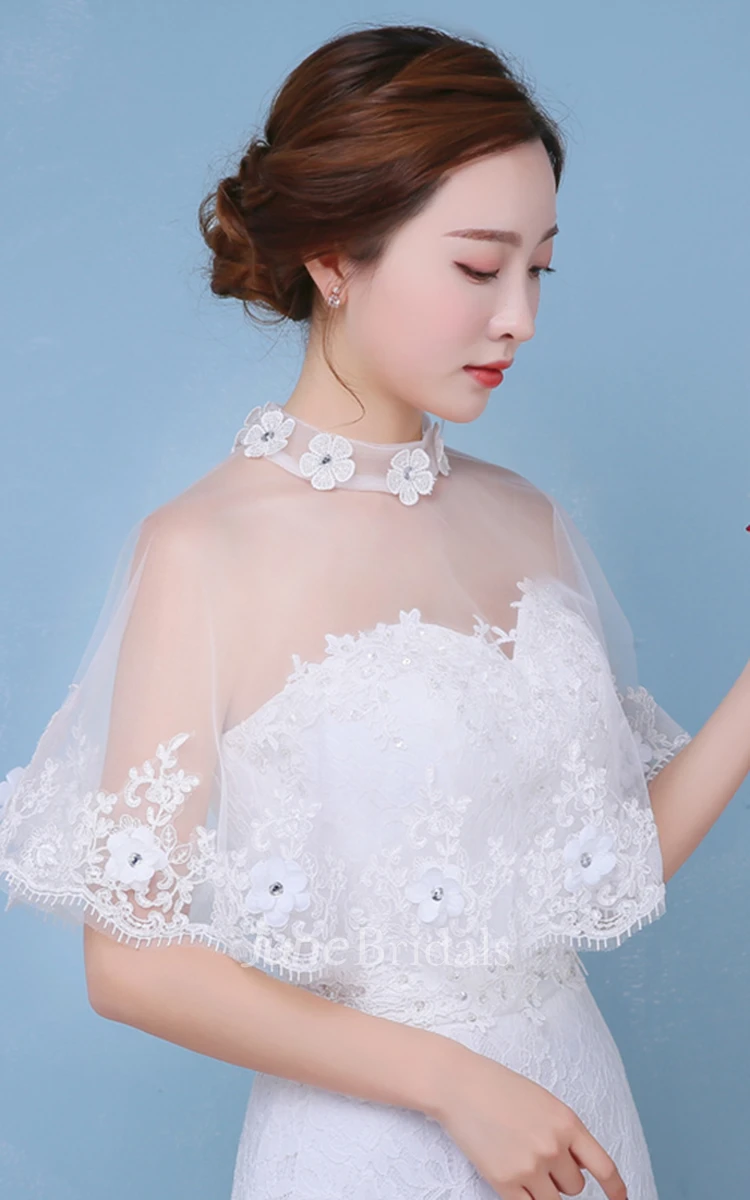 New White Spring and Summer Sweet High-necked Lace Shawl