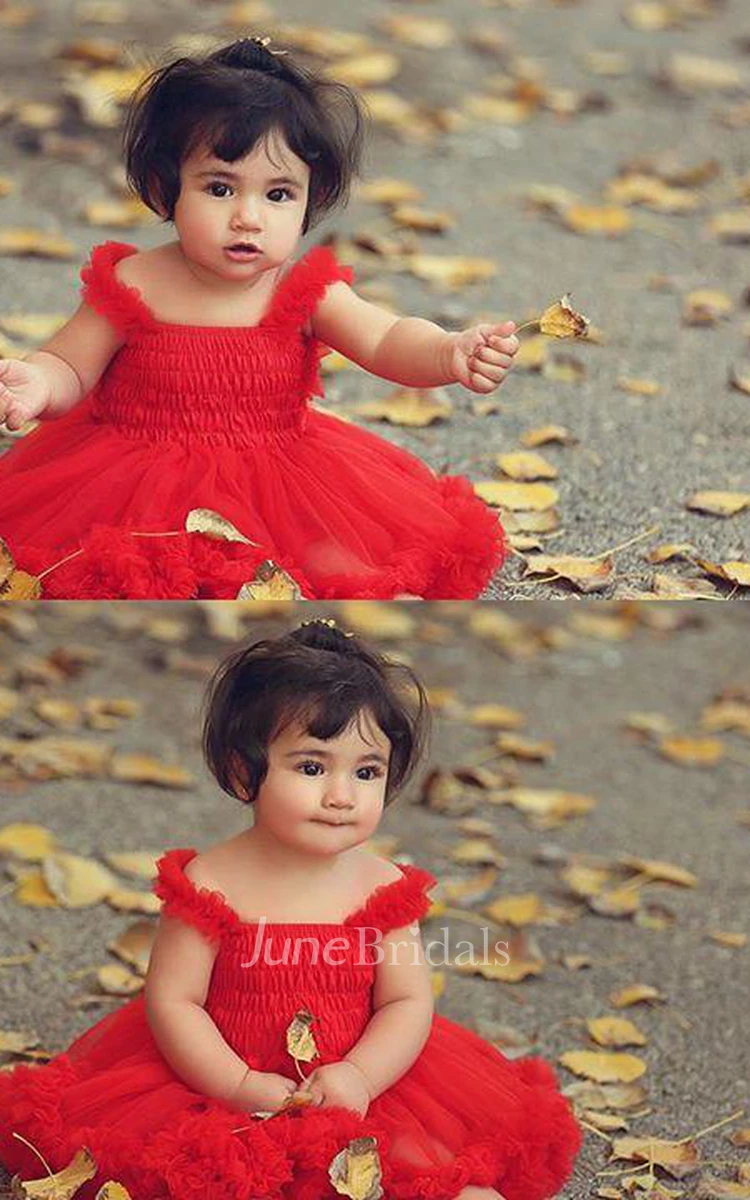 Lovely Red Tulle Flower Girls Tutu Dress Online