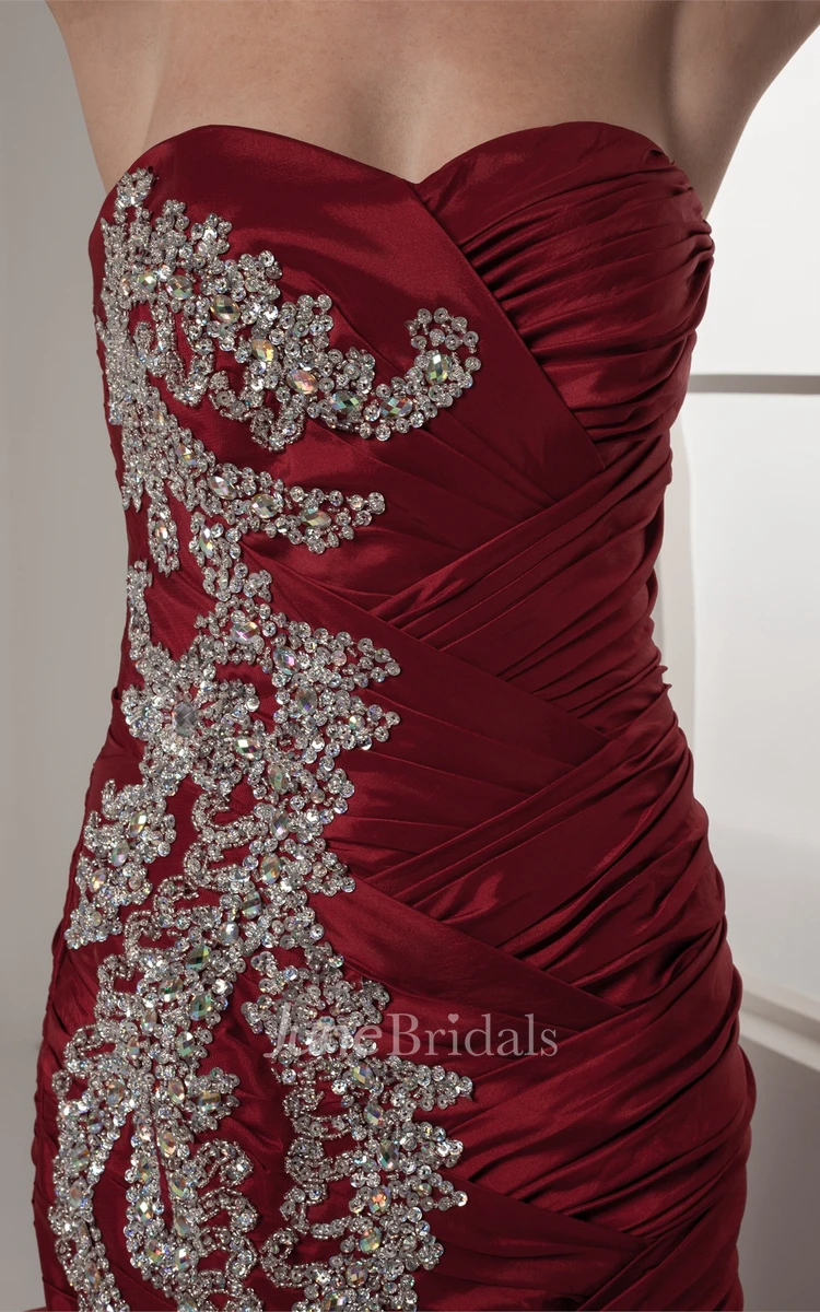 Sweetheart Criss-Cross Pick-Up Gown with Crystal Detailing