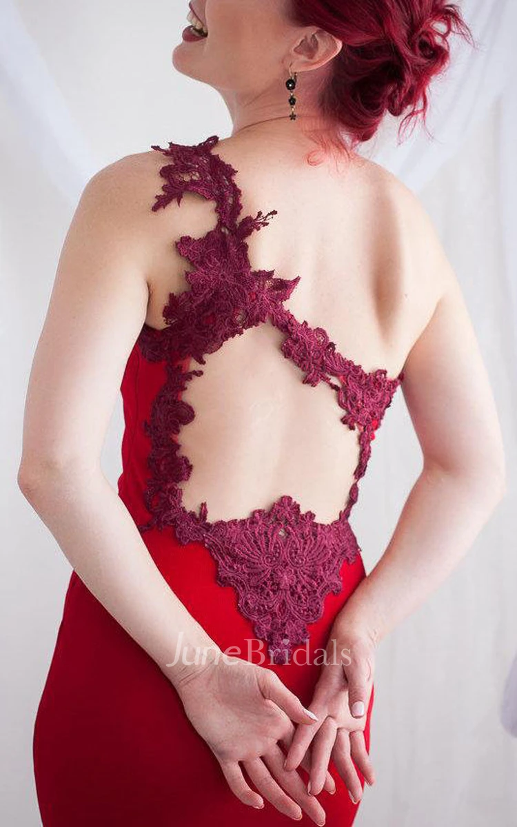 Backless Lace Dress With Embroideries