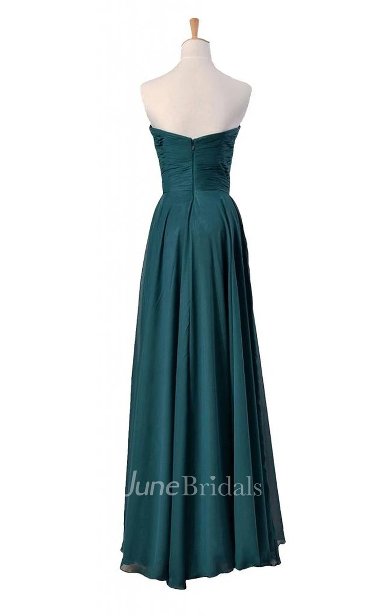 Simple Sweetheart Ruched Chiffon A-line Dress