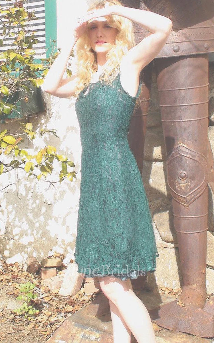 Deep Green Lace Vintage Bohemian Inspired Dress