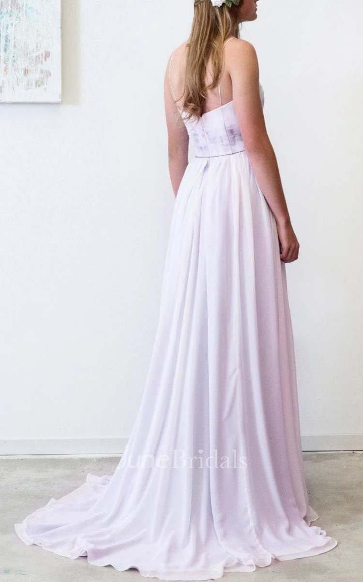 Dani Lilac Wedding Bohemian Princess Wedding With Hand Painted Bodice Sweet Heart Neckline Dress