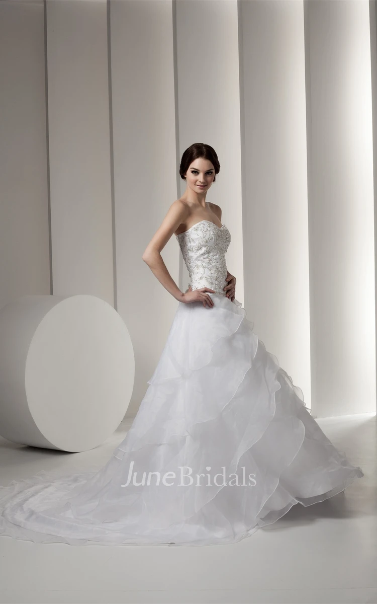 Sweetheart A-Line Ball Gown with Beading and Embroidered Bodice