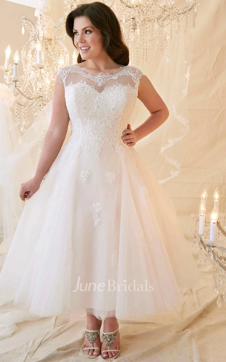 Scoop deals neck wedding dress