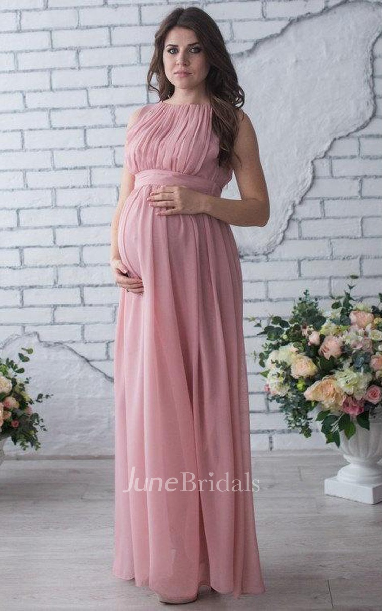 Silk & Lace Maternity Evening Gown -