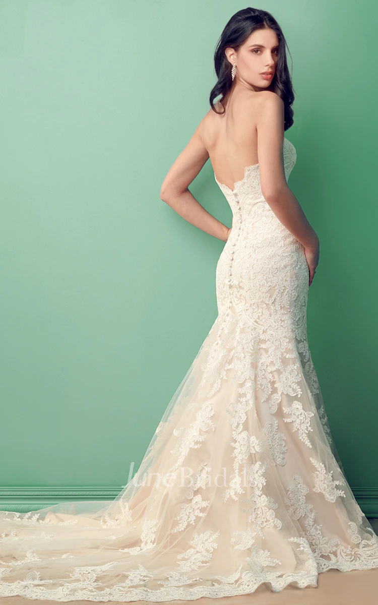 Alluring Sweetheart Mermaid Lace Wedding Dress