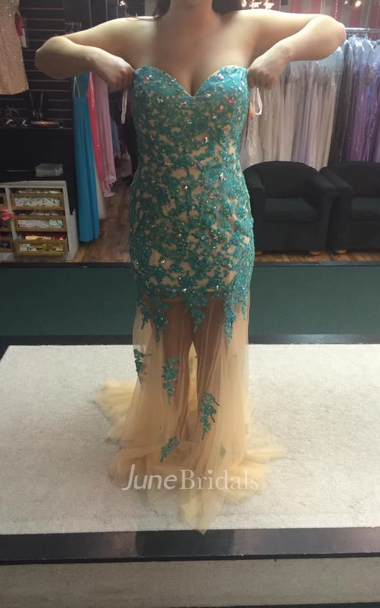 Delicate Lace Appliques Beadings Mermaid Evening Dress Plus Size
