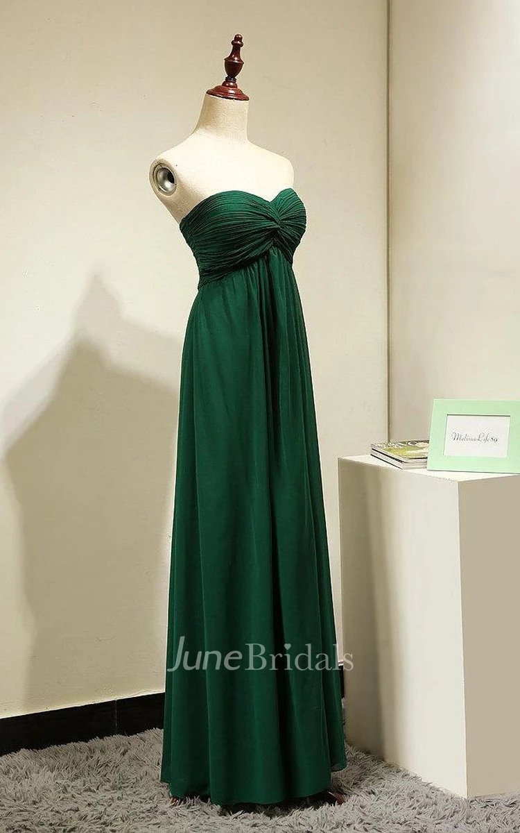Floor-length Strapless Gown With Ruched Bodice