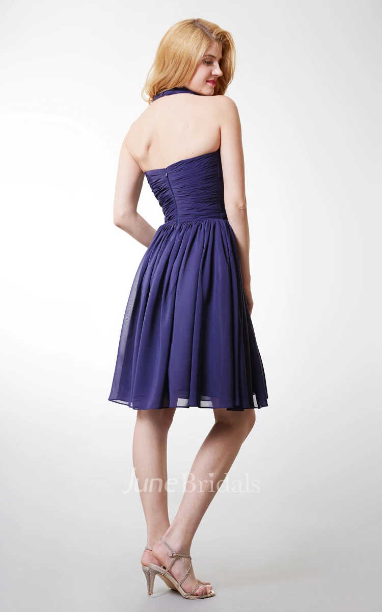 Chiffon halter dress clearance short