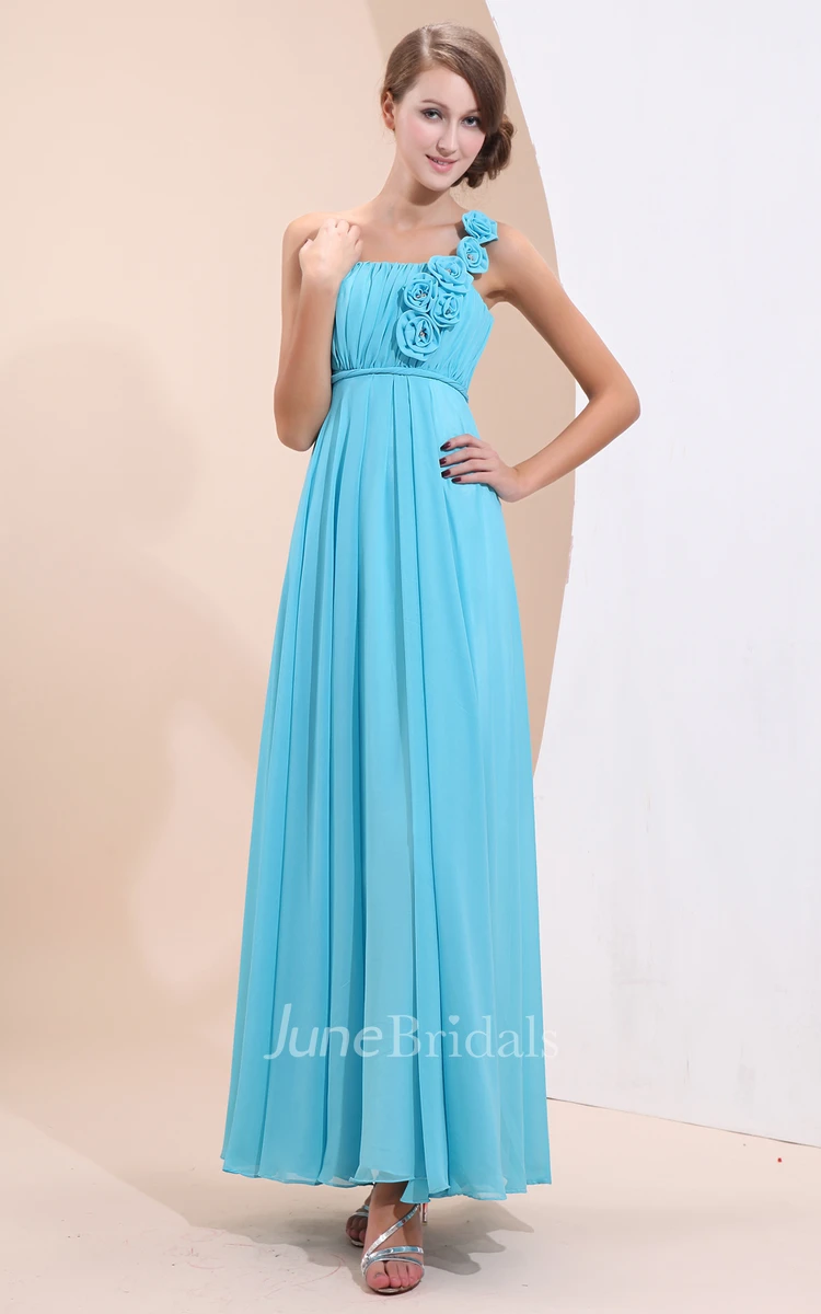 Modern Ethereal Chiffon Simple Dress With Floral Strap