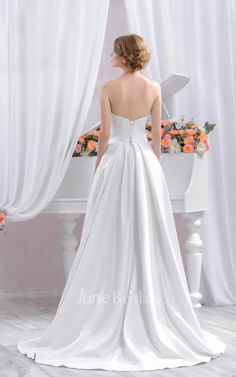 Long White Wedding A Silhouette Wedding Gown With Train Dress