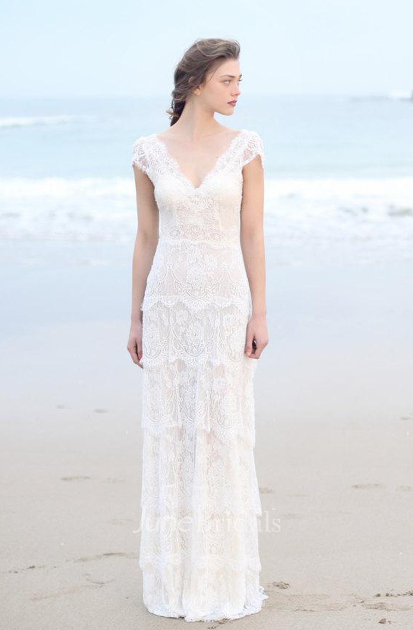 boho lace wedding dress with sleeves