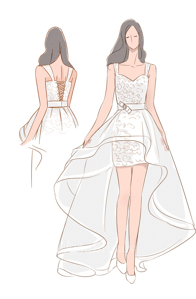 corset dress drawing