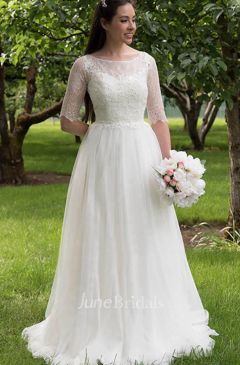 elbow length wedding dress